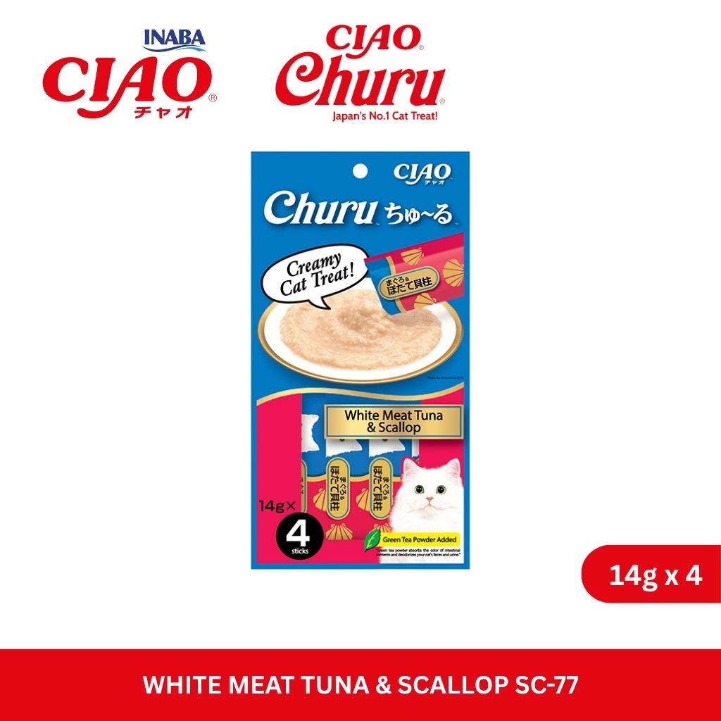 CIAO Churu White Meat Tuna & Scallop 14gm x 4